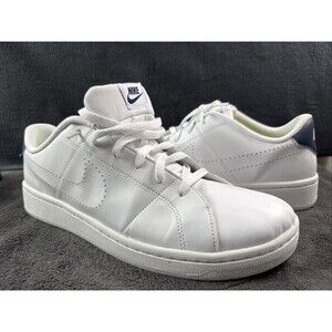 Nike Court Royale 2 Next Nature Men 13 White Midnight Navy Sneakers Pristine EUC